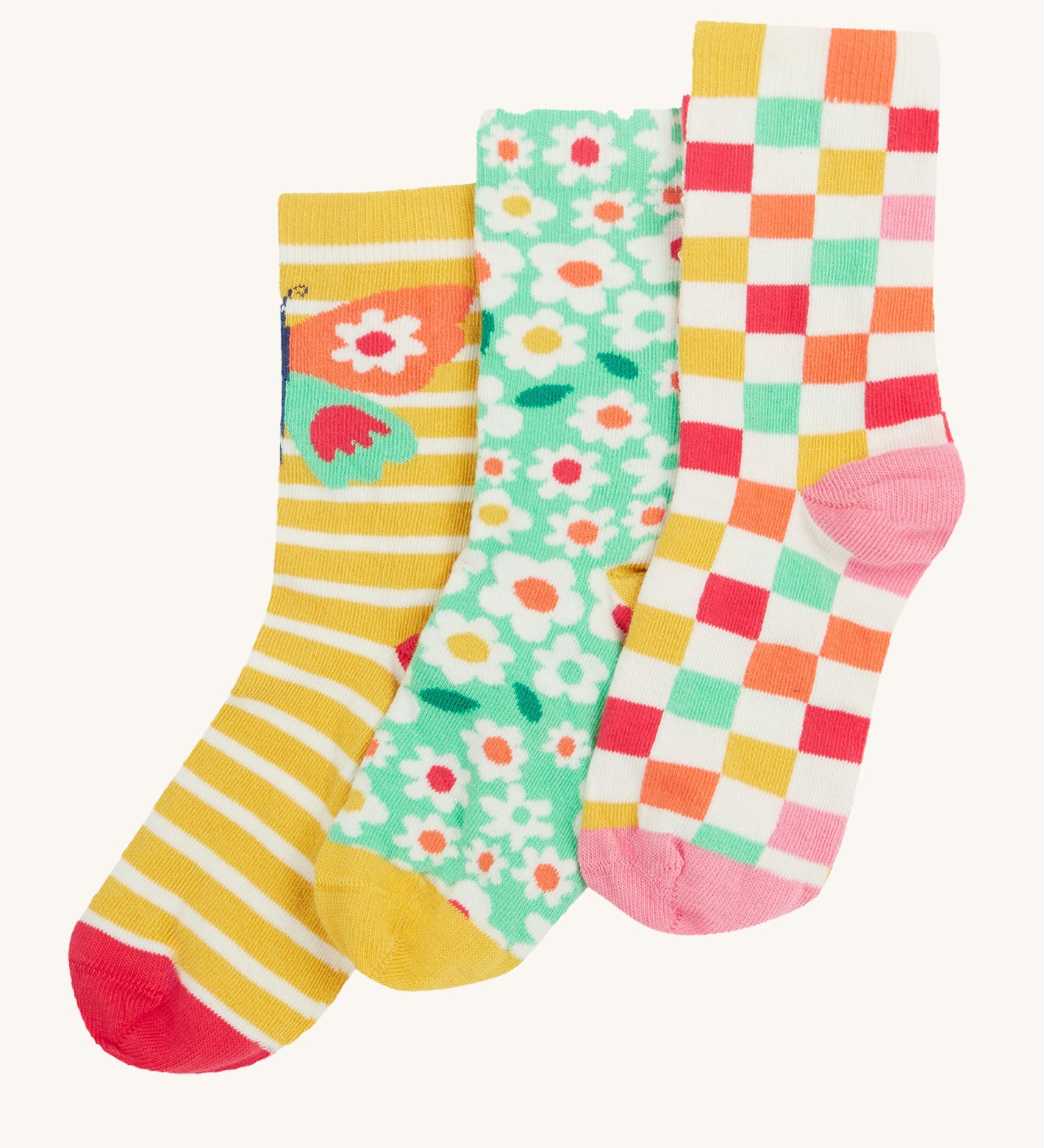 Frugi rock my socks butterfly design