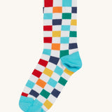 Frugi rock my socks chequered design