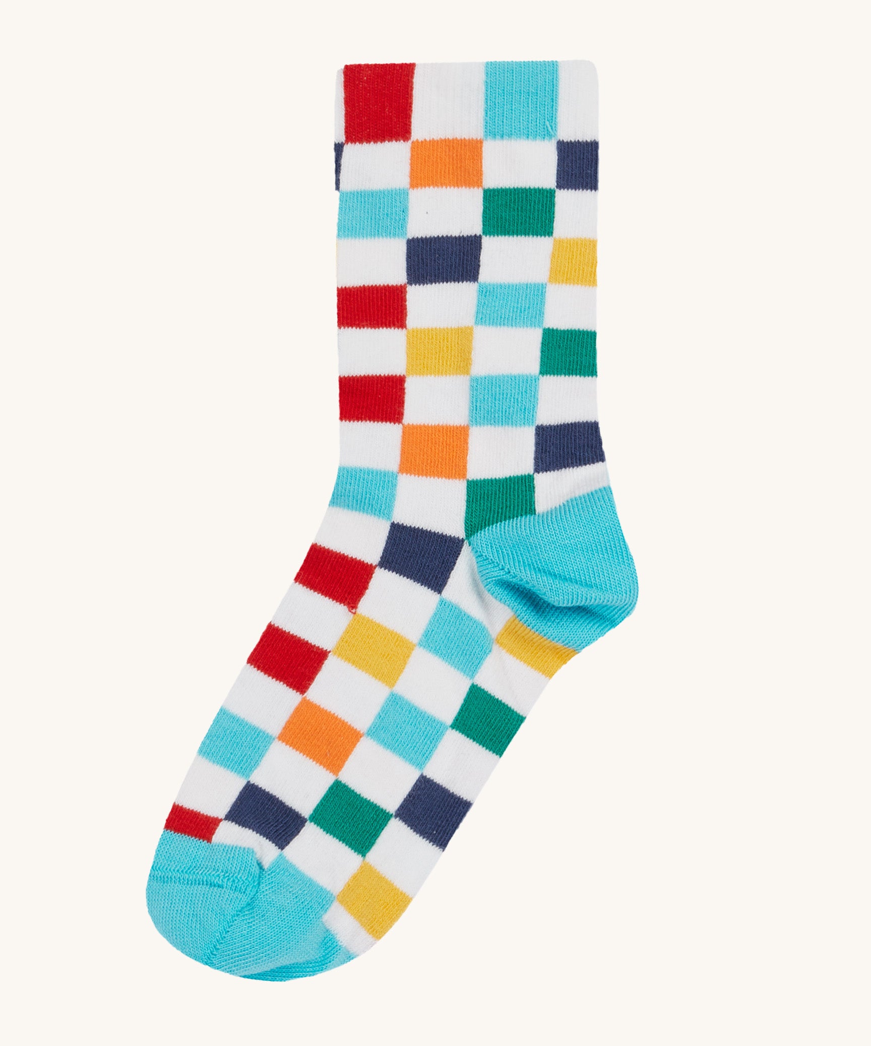 Frugi rock my socks chequered design