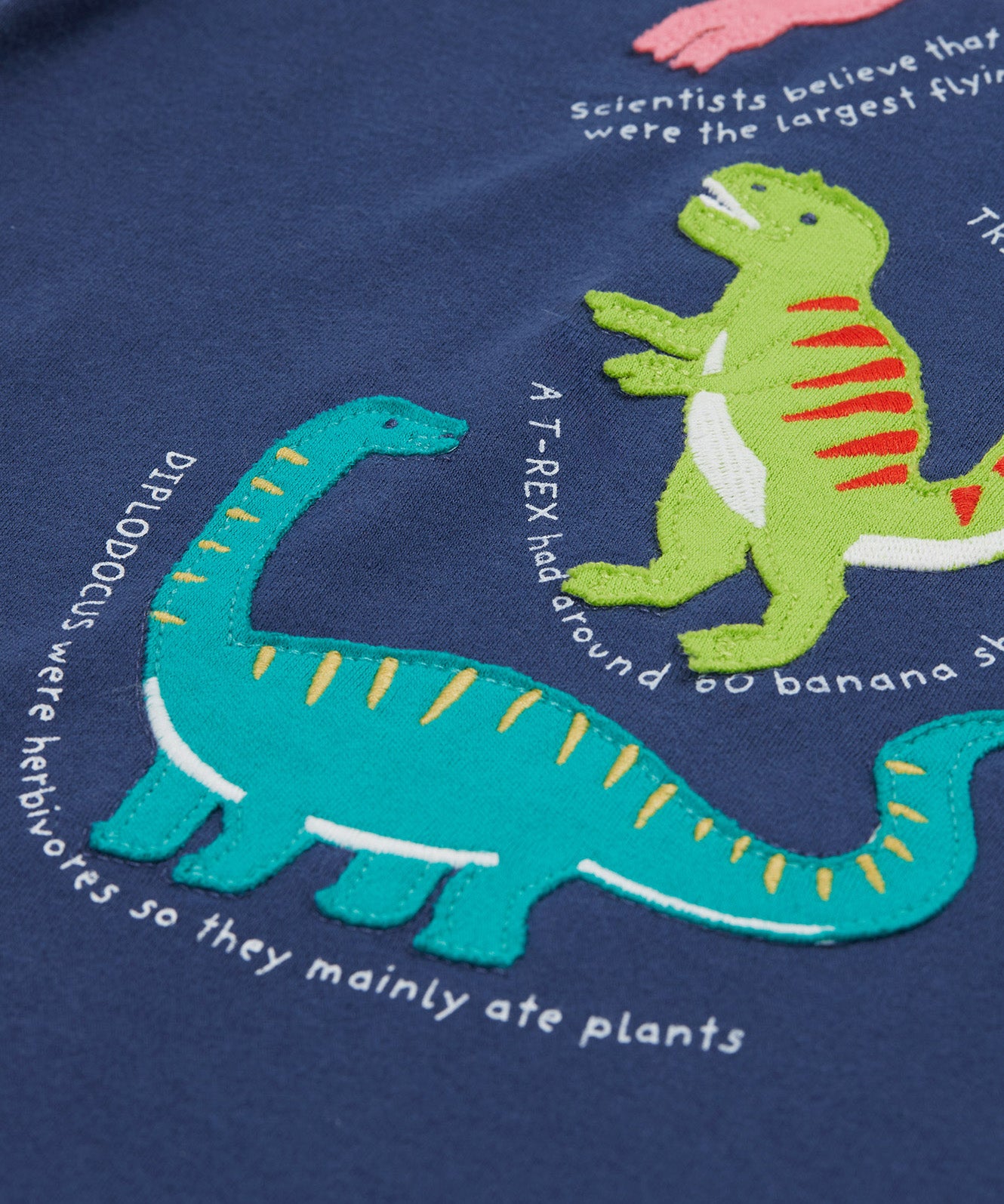 Frugi yellow and navy short sleeve top dino print detail