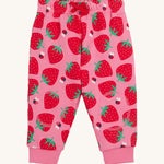 Frugi pink snuggle crawlers strawberry pals design