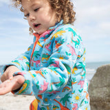 Frugi blue snuggle fleece dinoland design