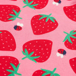 Frugi pink joggers strawberry pals print detail