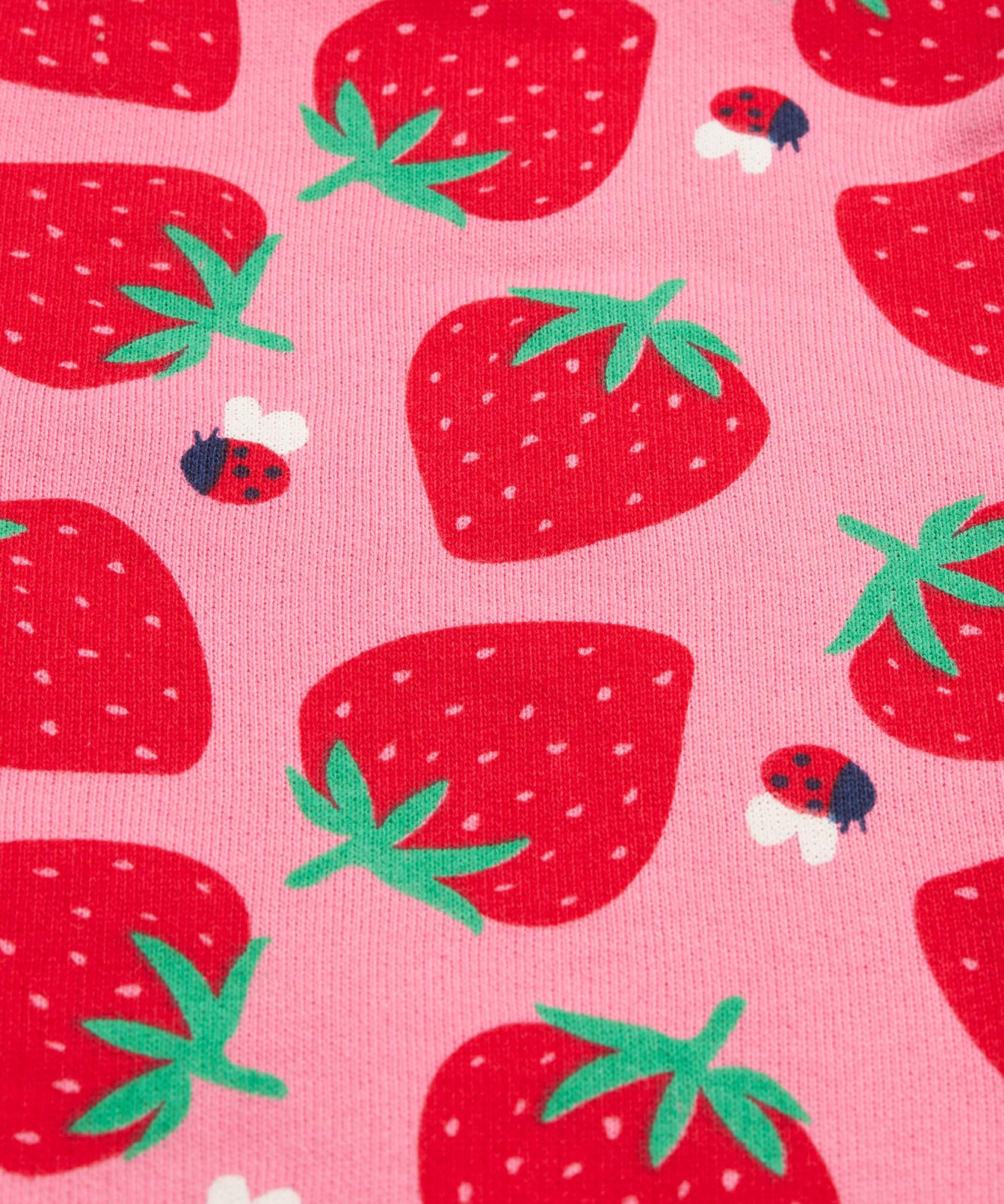 Frugi pink joggers strawberry pals print detail