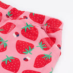 Frugi pink joggers strawberry pals waist detail