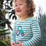 Frugi Bobby Applique Top - Tractor