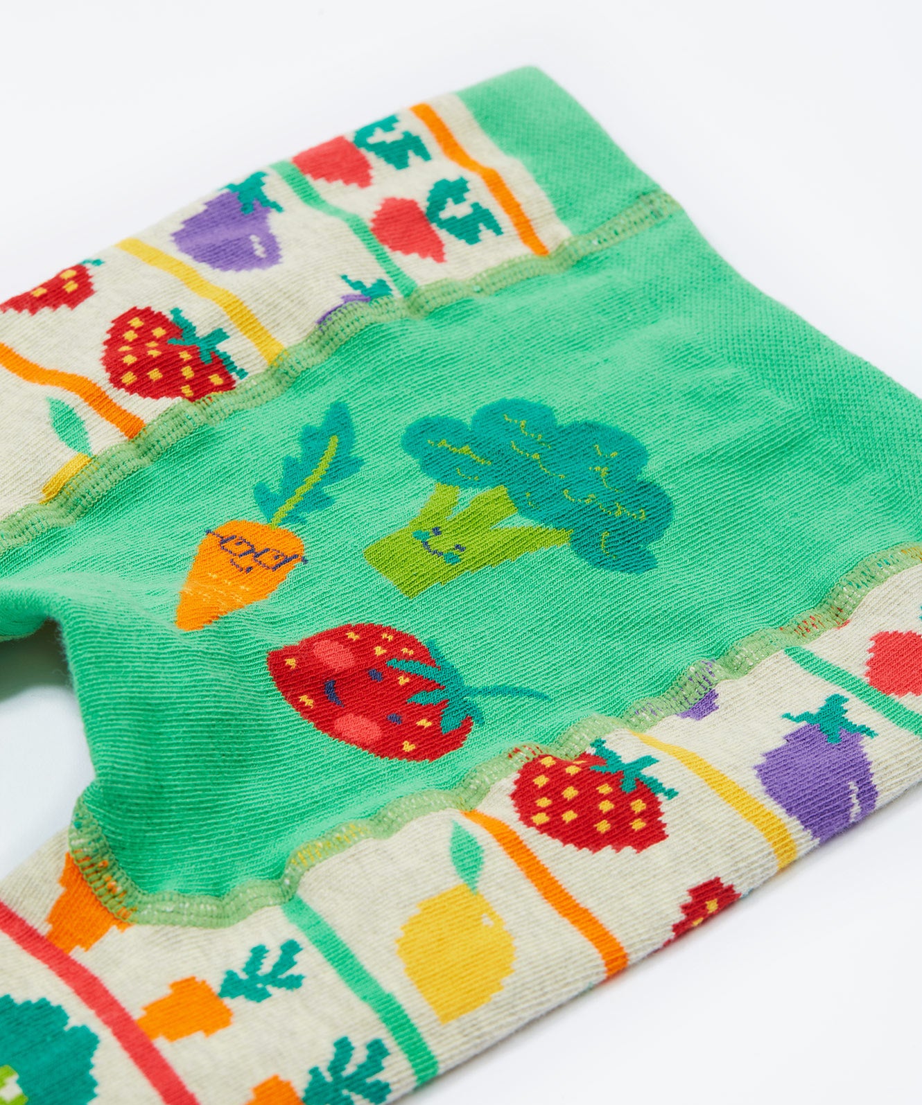 Frugi knitted leggings veg pals waist detail