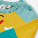 Frugi striped knitted jumper vehicles neck design