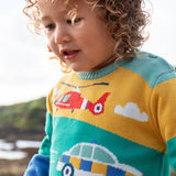 Frugi striped knitted jumper vehicles design