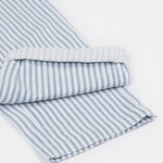 Frugi blue and white striped trousersleg cuff detail