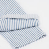 Frugi blue and white striped trousersleg cuff detail