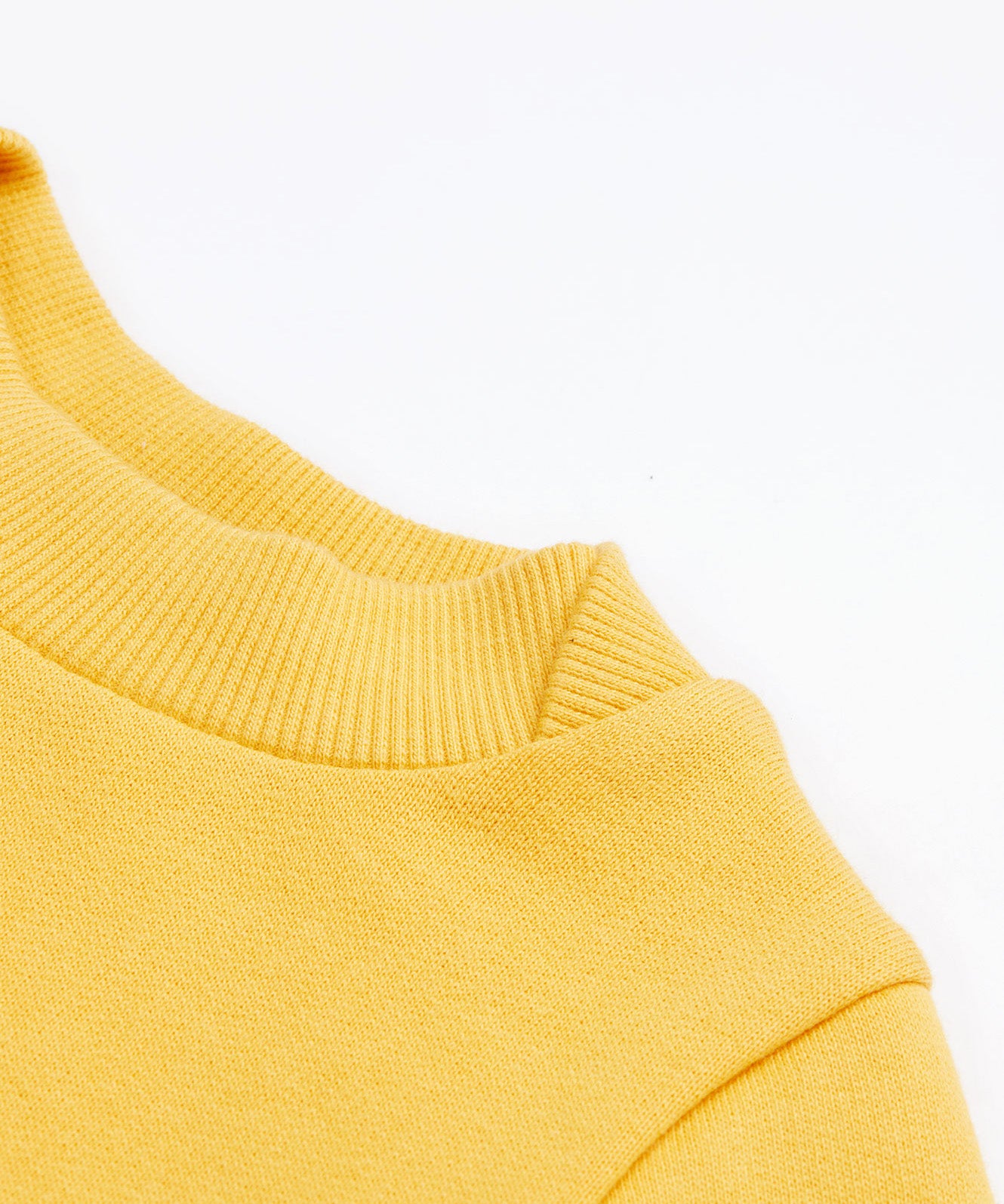 Frugi yellow easy on jumper dino neck detail