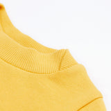 Frugi yellow easy on jumper dino neck detail