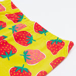 Frugi yellow leggings strawberry patch waist detail