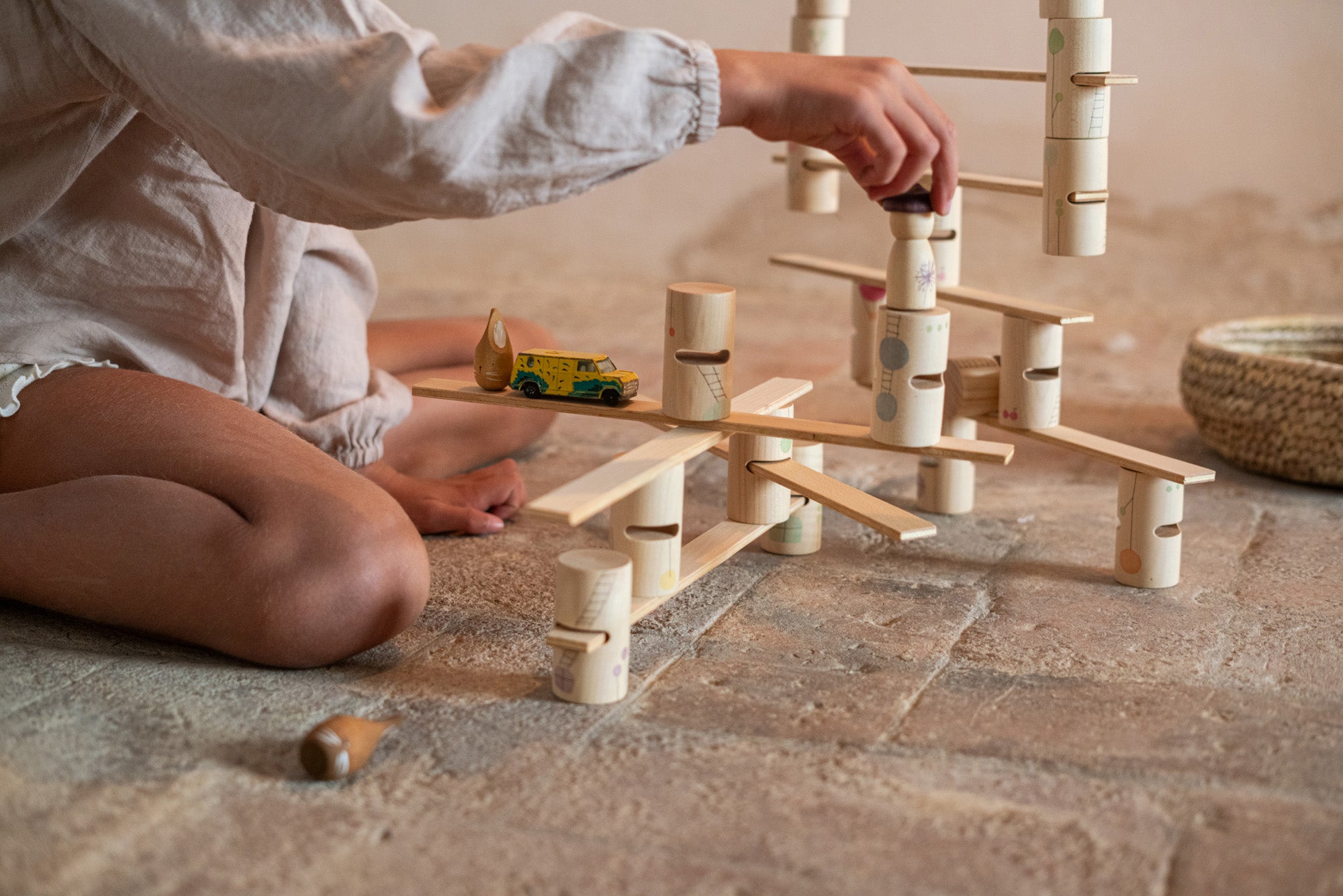 Grapat wooden woodland set stacking blocks detail