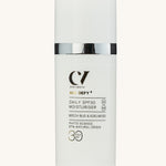 Green People Age Defy+ Daily SPF30 Moisturiser - 30ml is in a white cylindrical tube on a cream background