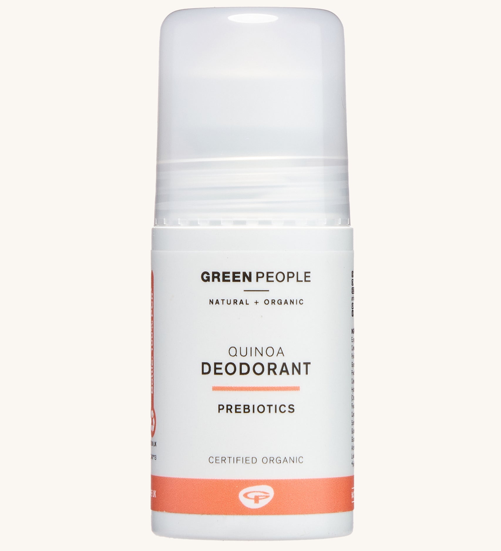 Green People Deodorant 75ml - Quinoa & Prebiotic on a plain background