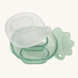 The silicone Nibble Tray in green, from the Haakaa Freeze-N-Feed Mini Set