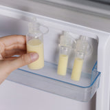 The Haakaa Silicone Colostrum Collector, being stored in the fridge