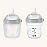 The Generation 3 Silicone Bottle Anti-Colic Nipple, on a Hakkaa Baby bottle