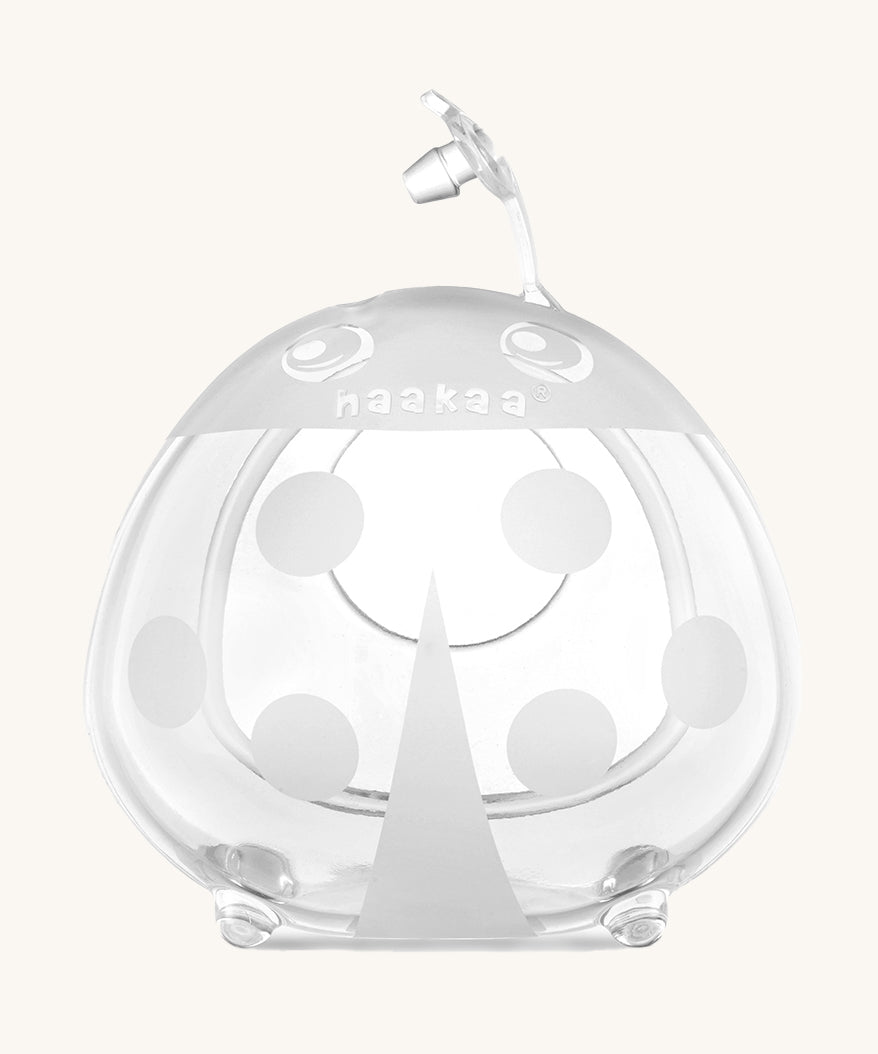 The Haakaa Ladybug Silicone Breast Milk Collector, features a fun ladybird design and 4 little stopper feet to give stability to the ladybug milk collector