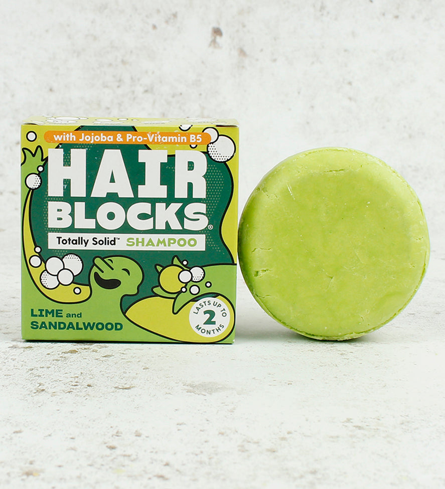 Lime and Sandalwood Hair Blocks Solid Shampoo Bar