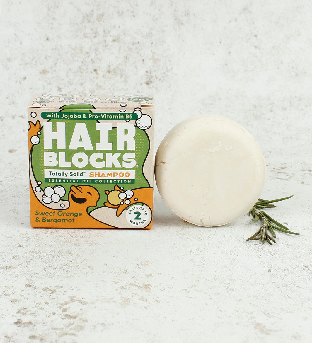 Sweet Orange and Bergamot Hair Blocks Solid Shampoo Bar