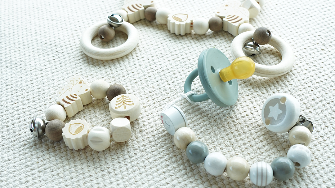 Heimess teething rattle and dummy chain