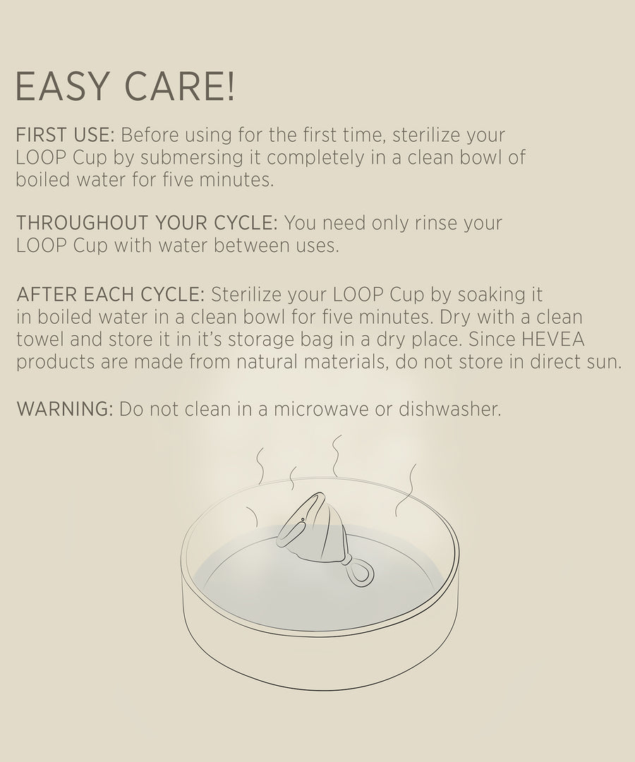 Infographic showing how to care for your menstrual cup.