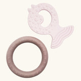 Hevea Natural Rubber Fish & Ring Teether Set