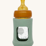 Hevea Wide Neck Glass Baby Bottle With Rubber Sleeve - 150ml