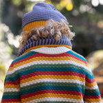 LGR From One To Another Honeycomb Rainbow Striped Knitted Jumper