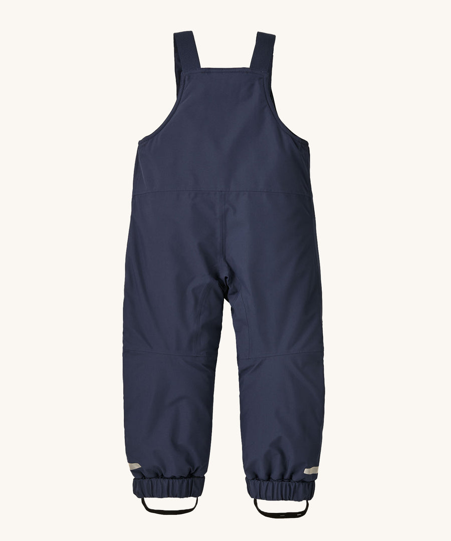 The back of the Patagonia Baby Snow Pile Bibs - New Navy