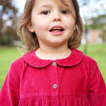 Frugi Coco Cord Dress - Lingonberry/Squirrel