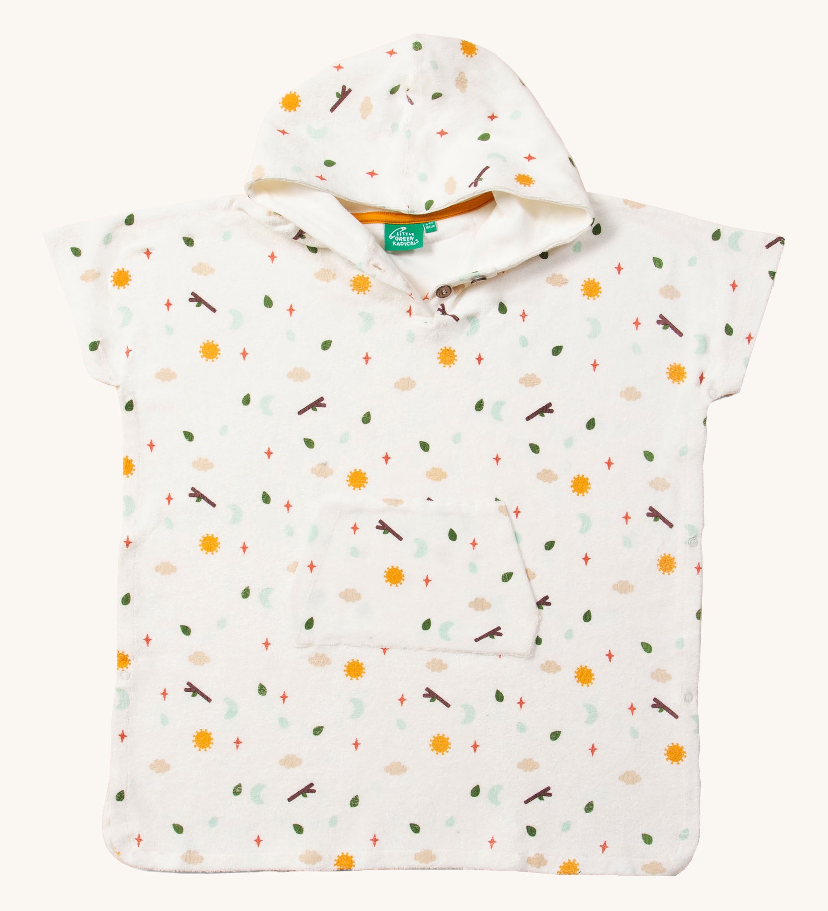 LGR Adventure Baby Hooded Beach Towel Poncho. A soft hooded poncho towel, with fun out door prints on a white fabric