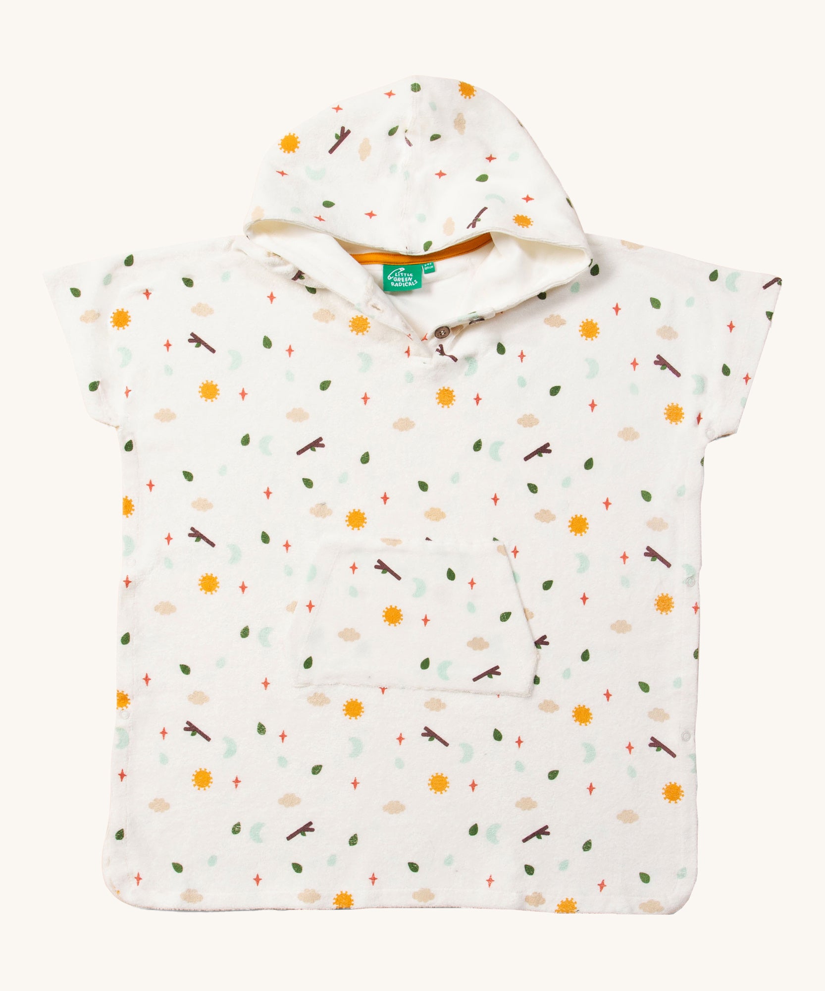 LGR Adventure Baby Hooded Beach Towel Poncho. A soft hooded poncho towel, with fun out door prints on a white fabric