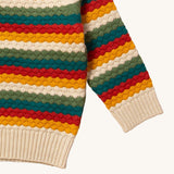 LGR From One To Another Honeycomb Rainbow Striped Knitted Jumper