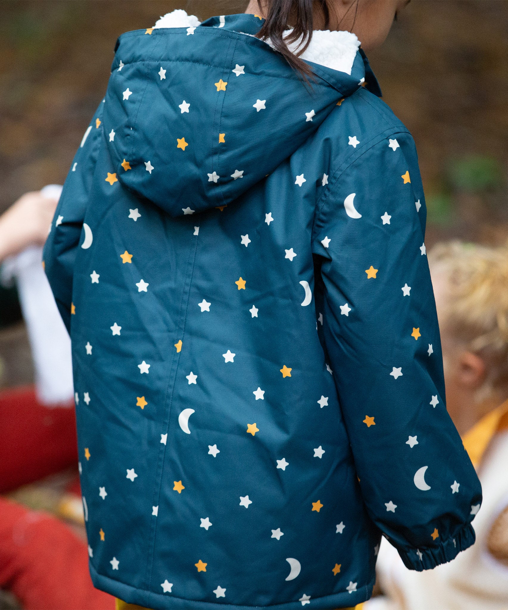 A closer look at the star and moon detail on the LGR Adventure Waterproof Winter Coat