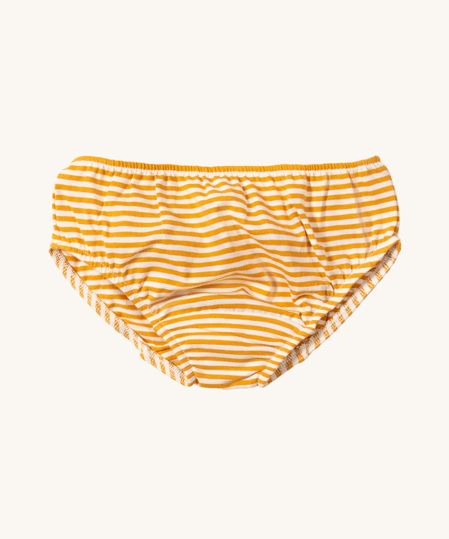 The yellow stripe print on the LGR Adventure Organic Underwear Set - 3 Pack