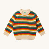 LGR From One To Another Honeycomb Rainbow Striped Knitted Jumper