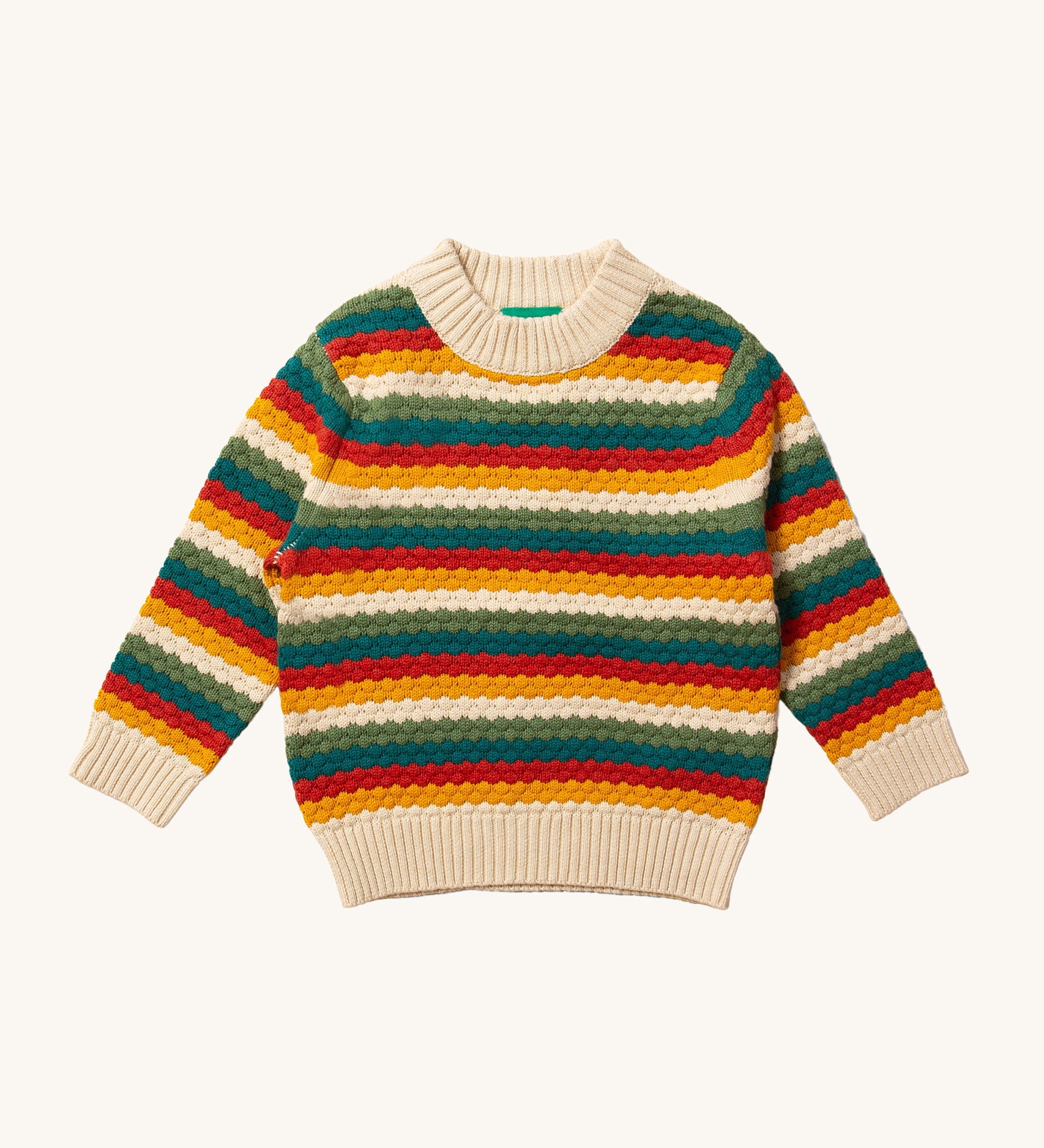 LGR From One To Another Honeycomb Rainbow Striped Knitted Jumper