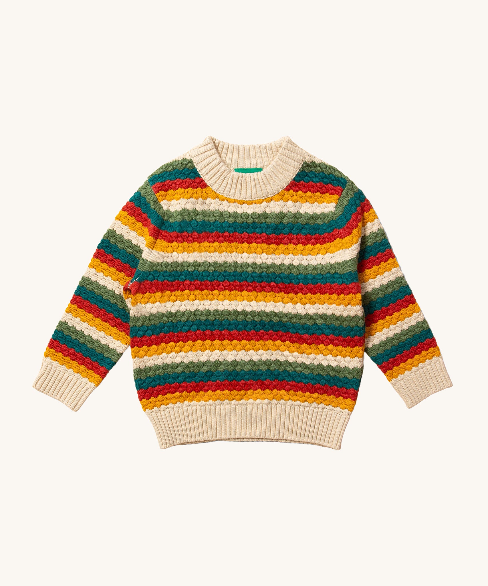 LGR From One To Another Honeycomb Rainbow Striped Knitted Jumper