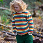 LGR From One To Another Honeycomb Rainbow Striped Knitted Jumper