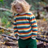 LGR From One To Another Honeycomb Rainbow Striped Knitted Jumper