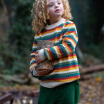 LGR From One To Another Honeycomb Rainbow Striped Knitted Jumper