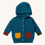 LGR From One To Another Teal Knitted Hooded Cardigan