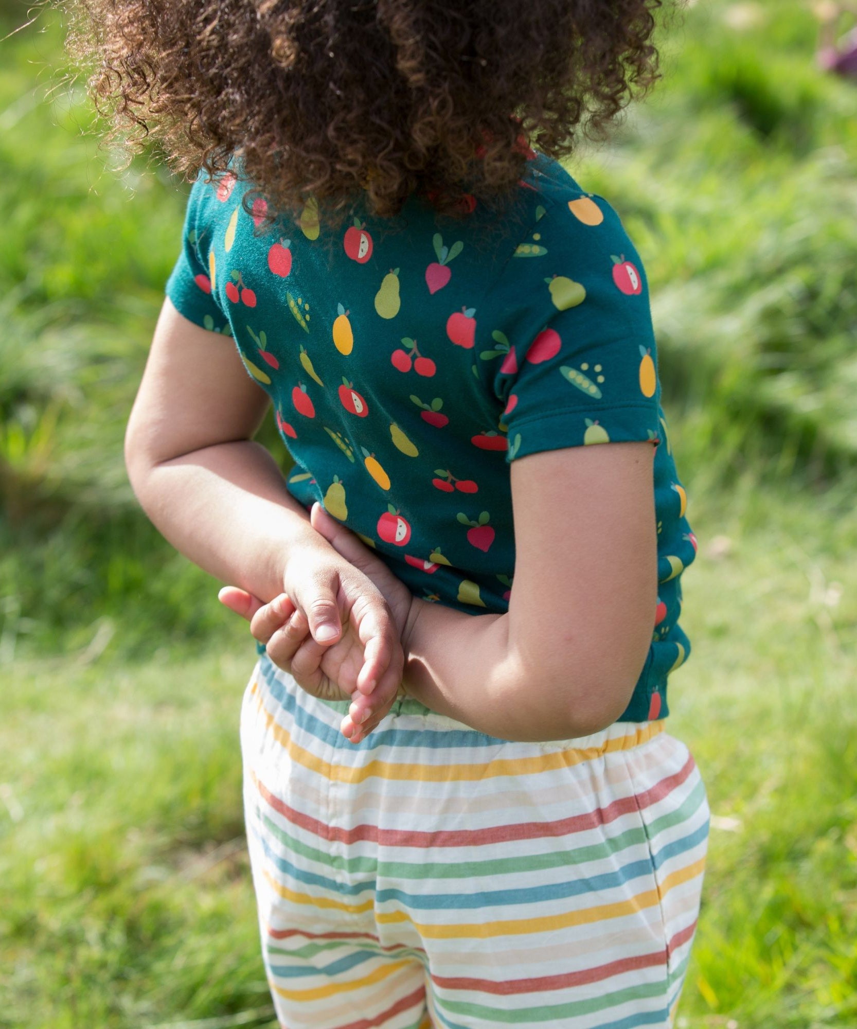 A closer look at the vegetable print on the LGR Vegetable Patch Short Sleeve T-Shirt