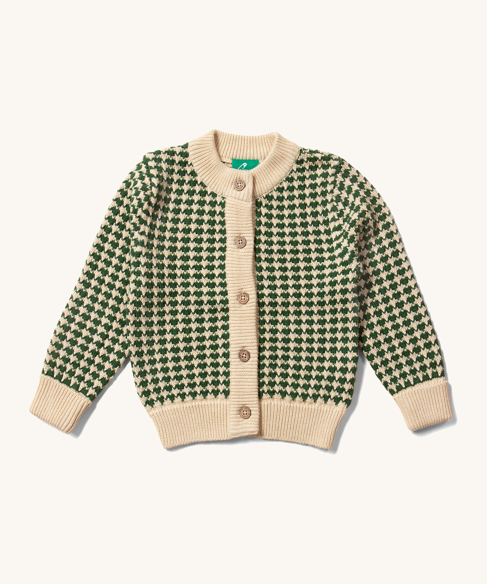 Little Green Radicals From One To Another Olive Green Striped Knitted Child's Organic Cotton Cardigan 