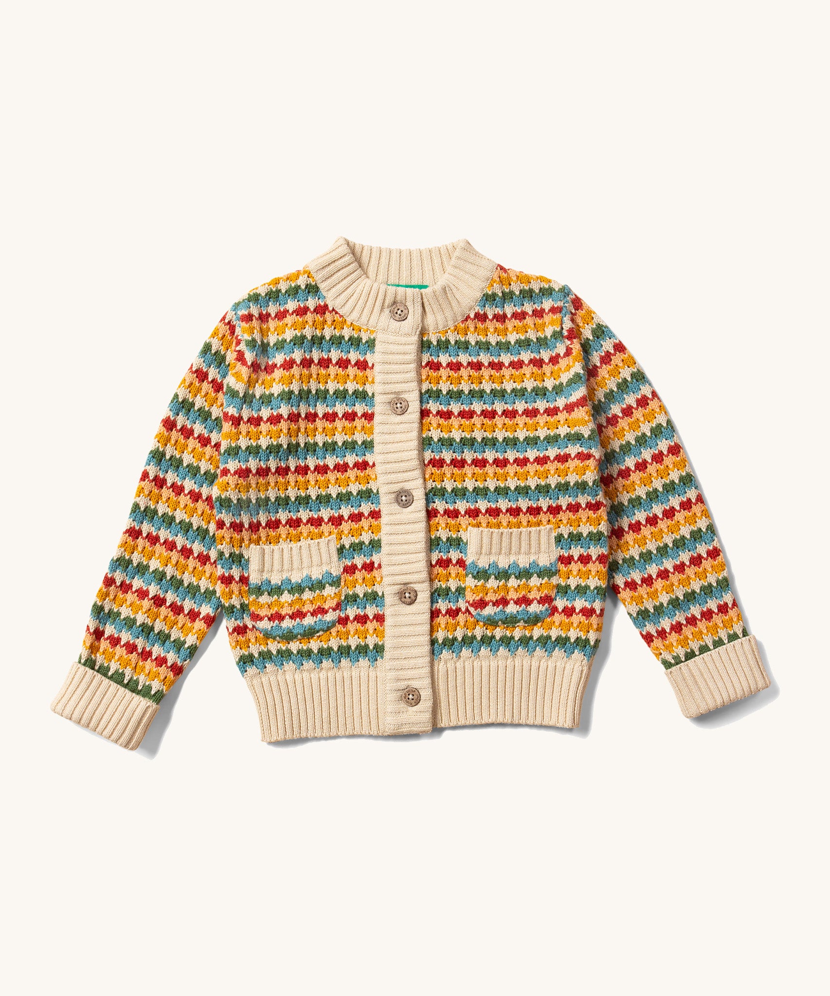 Little Green Radicals From One To Another Rainbow Days Organic Cotton Knitted Cardigan