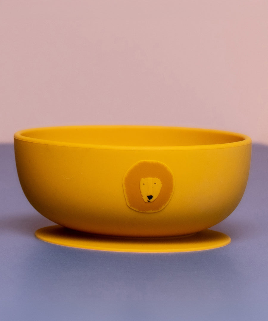 Trixie Animal Friends Silicone Suction Bowl, yellow, Mr Lion. 